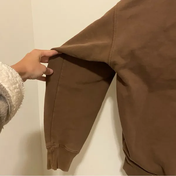 Brandy Melville Brown Oversized Full Zip Hoodie - Image 7