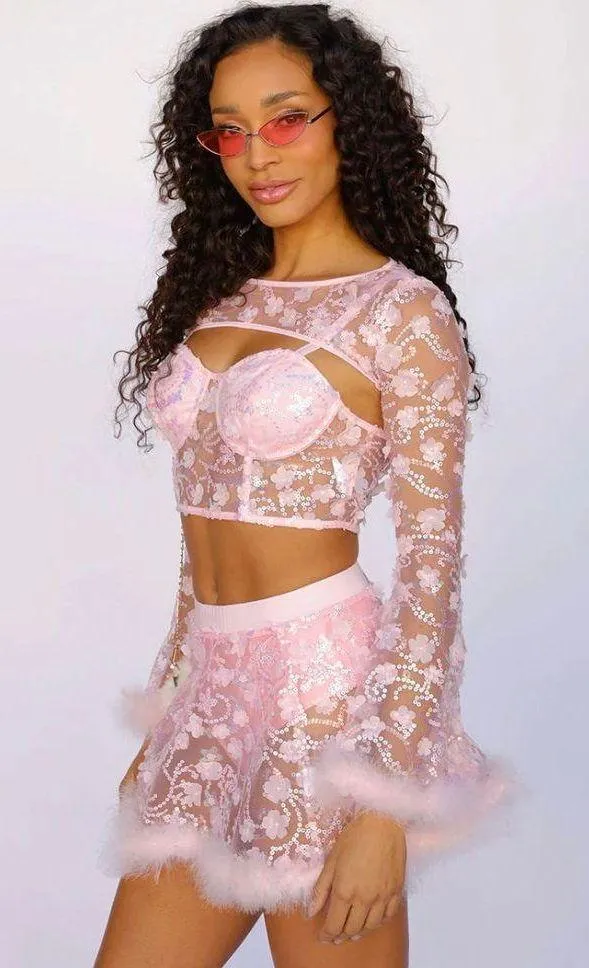 iHeartRaves Sparkling Spell Floral Ultra Crop Top - Image 3
