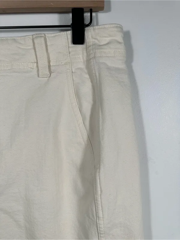 Madewell‎ Tapered Denim Trousers 32 Vintage Ivory High Rise Jeans NS363 $148 - Image 8
