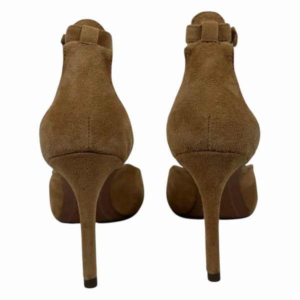 Banana Republic Pointed Toe d'Orsay Suede Ankle Strap Pump Camel Size 6.5 - Image 8