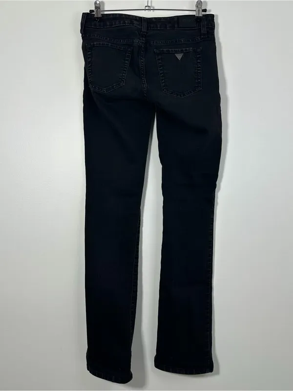 GUESS Starlet Straight Jeans Women’s 27 Black Stretch Denim Mid Rise - Image 3