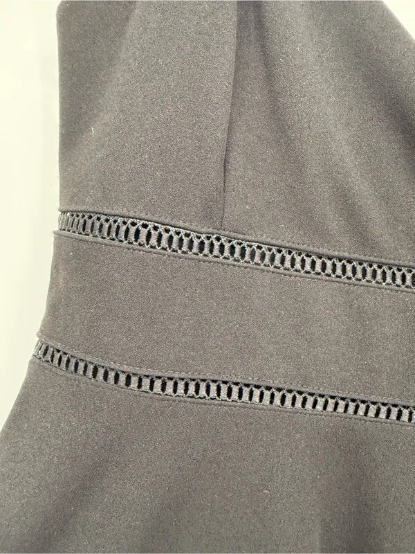 Francesca's Collections Black Spaghetti-Strap Skater Dress - Image 3