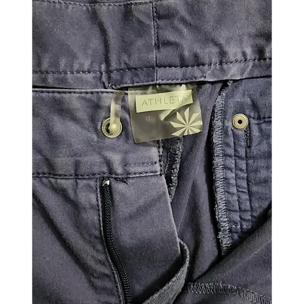 Athleta Cargo Pants Women's Blue Straight Leg Cargo‎ Pants, 12 - Image 3