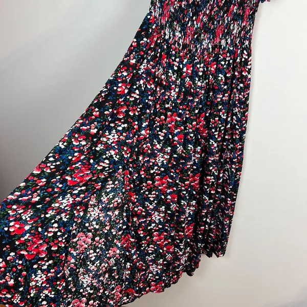Lulu's‎ Maxi Dress XL Black Floral Off the Shoulder Maxi Side Slits Romantic New - Image 6