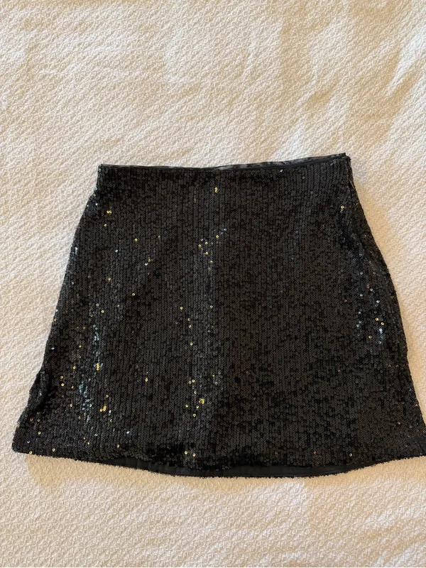 Abercrombie & Fitch Scarlett Sequin Mini Skort Black NWT XS - Image 2
