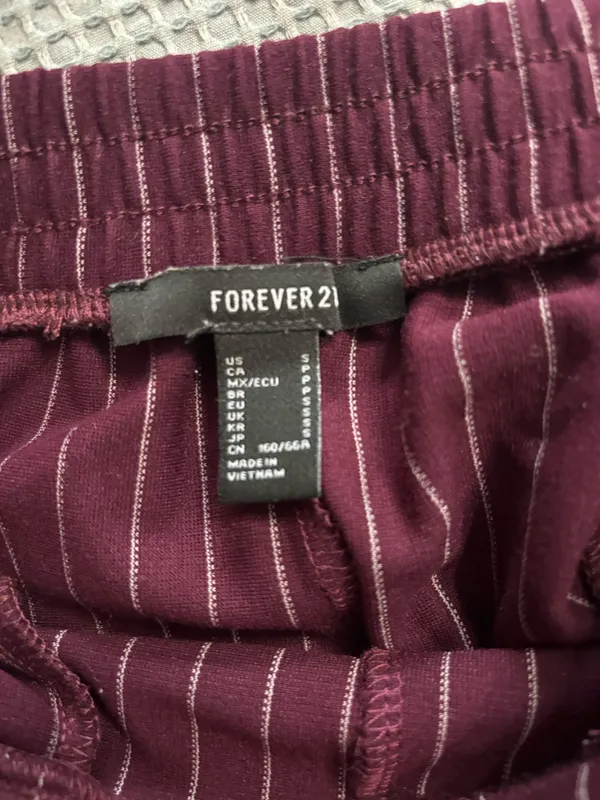 Burgundy Pinstriped Trousers - Image 3