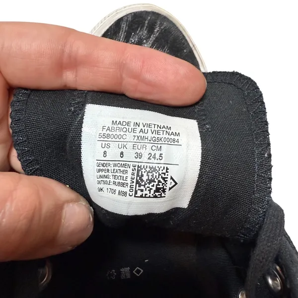 Converse All Star Low Top Sneaker Black Metallic Sparkle Women's Size 8 Grunge‎ - Image 7