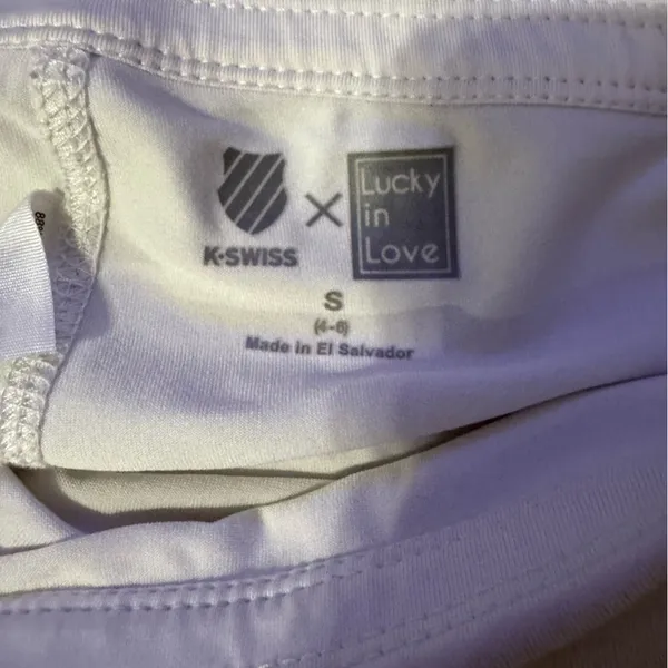 Lucky in Love x KSwiss White Layered Women's Skort golf tennis size small - Image 4