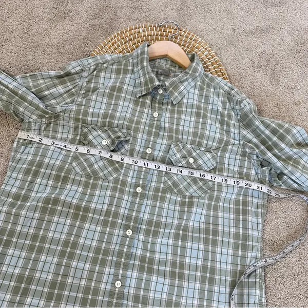 Carhartt Women’s Roll Tab 3/4 Sleeve Button Up Shirt Top Plain in Green XL - Image 10