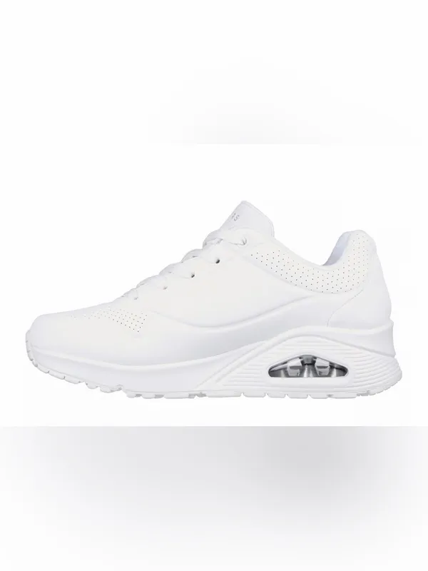 Skechers Uno-Flex All-White Low-Top Lace-Up Sneakers Size 7.5 - Image 2