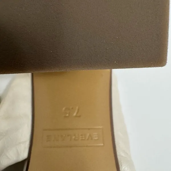 Everlane The Day Twist Heel Slip On Sandal Nappa Leather Cream Size 7.5 - Image 9