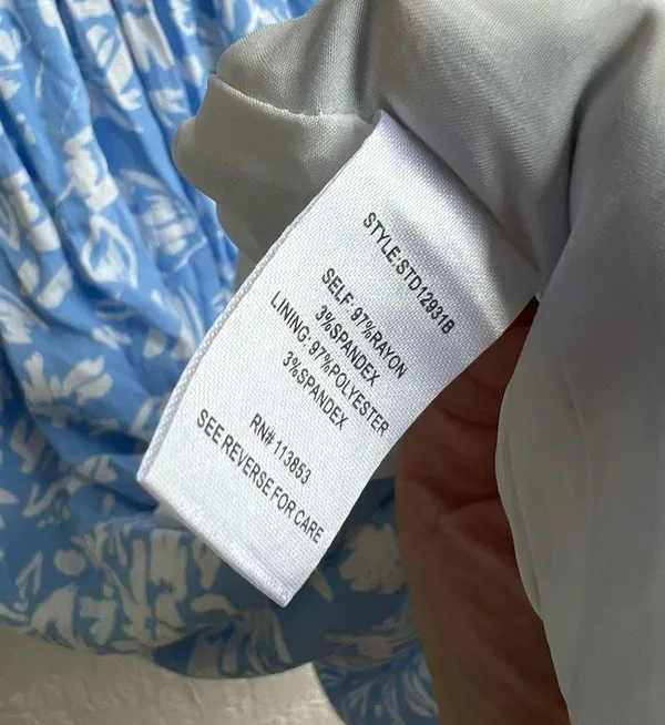 Sugarlips Allegra pattern dress white and blue Medium - Image 9