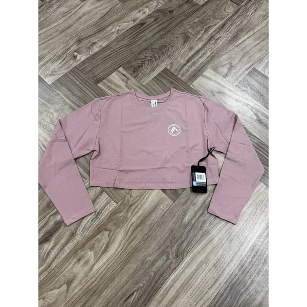 Alphalete Women’s Dynasty Long Sleeve Crop Tee Size Small -Mauve - Image 2