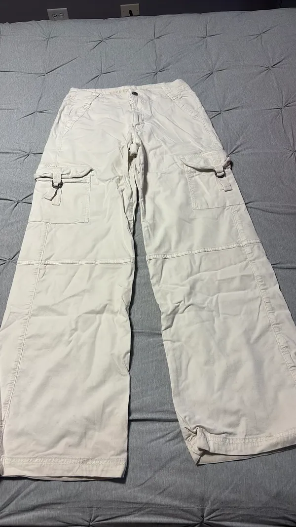 American Eagle Cargo Jeans stretch white - Image 7