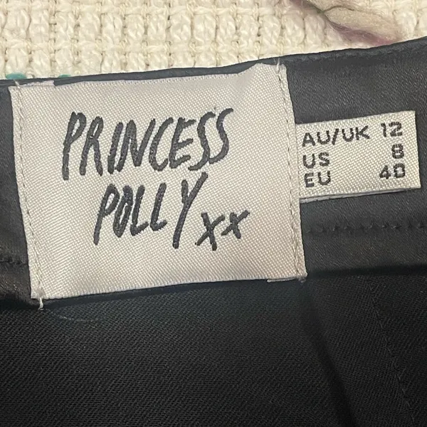 Princess Polly Black Satin Maxi Skirt with Ruching at Waist Sz 8 Goth Emo - Image 7