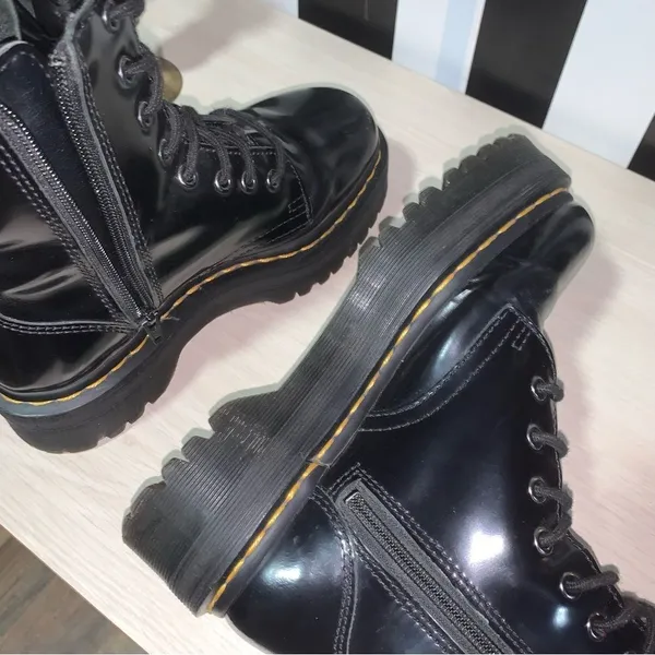 UK Dr Martens "Jadon” Platform LaceUp Leather Combat Style Boots Size 6 Woman's - Image 8