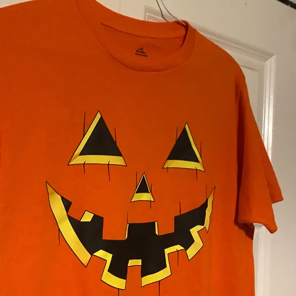 Orange Halloween Pumpkin Face T - Image 4