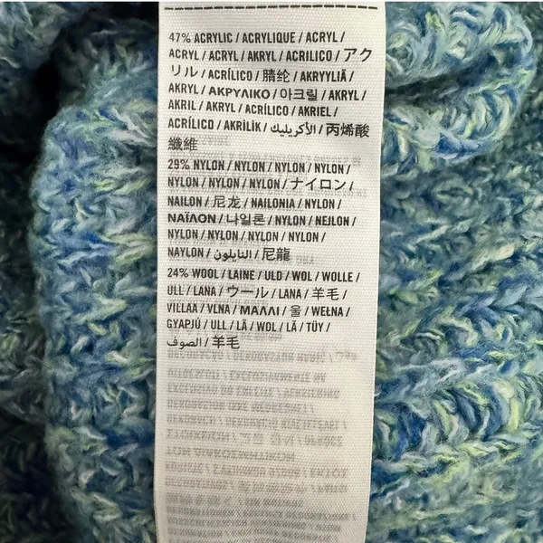 Abercrombie & Fitch Womens Blue Green Marled‎ Chunky Knit Wool Blend Sweater S - Image 6
