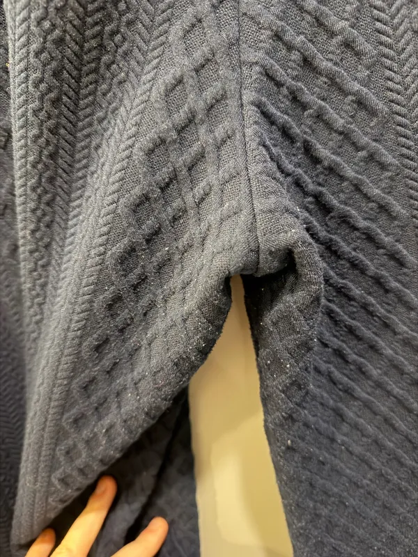 Oddy Textured Quarter Zip Pullover and Wide Leg Pants Matching Loungewear Set Navy / Midnight Blue - Image 15