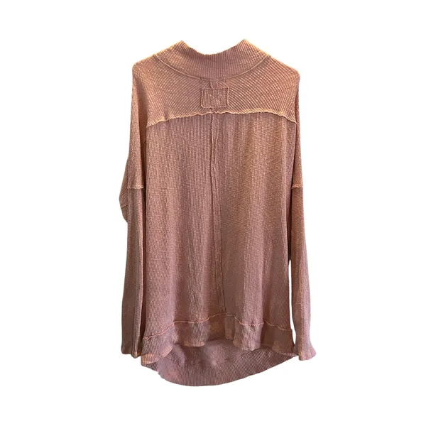 We The Free pink ribbed oversized mock-neck sweater Medium - Image 3