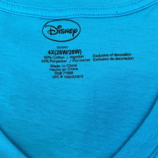 Disney Tinkerbell “flirt” size 4X short sleeve cropped turquoise tshirt EUC - Image 4