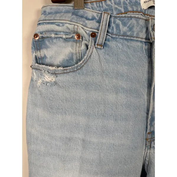 Abercrombie & Fitch The Mom High Rise‎ Curve Love Sz 30/10 Distressed Light Wash - Image 3