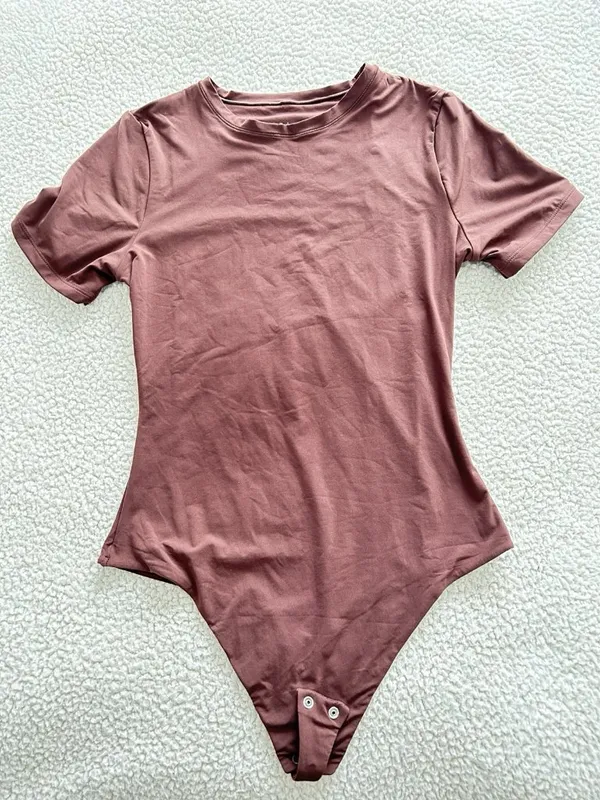 Quince Second Skin T-Shirt Bodysuit Cocoa Brown Size S - Image 7