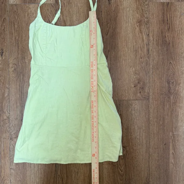 Old Navy Womens‎ Lime Green Linen Blend Smocked Back Mini Dress with Pockets L - Image 8