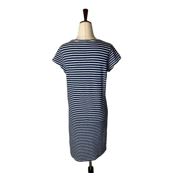 Joie Blue And White Striped Cotton Short Sleeve Pullover Mini T Shirt‎ Dress S - Image 3