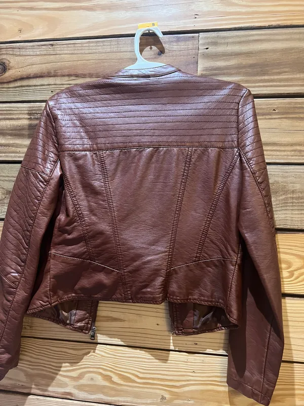 Xhilaration Leather Brown Jacket - Image 4