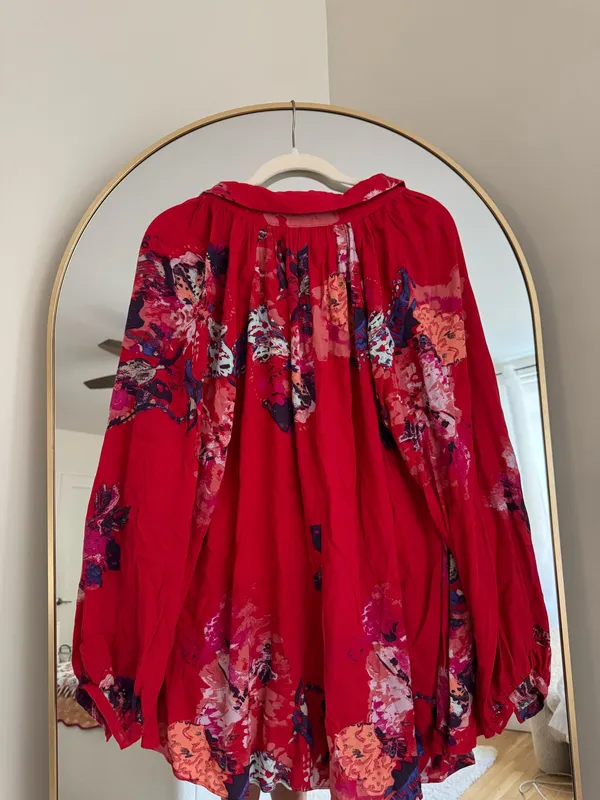 Free People Tunic Top Red Floral - Image 2