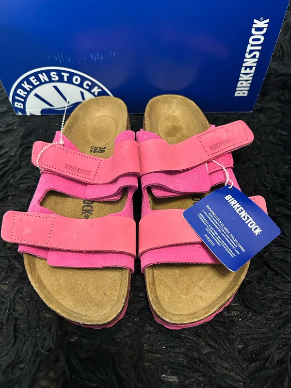 BIRKENSTOCK Uji pink leather gladiator sandals slippers shoes women’s eur 38 new - Image 8
