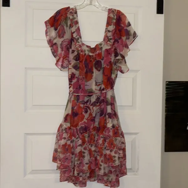 MISA Los Angeles Kasey Floral-Print Chiffon Mini Dress, NWT - Image 10