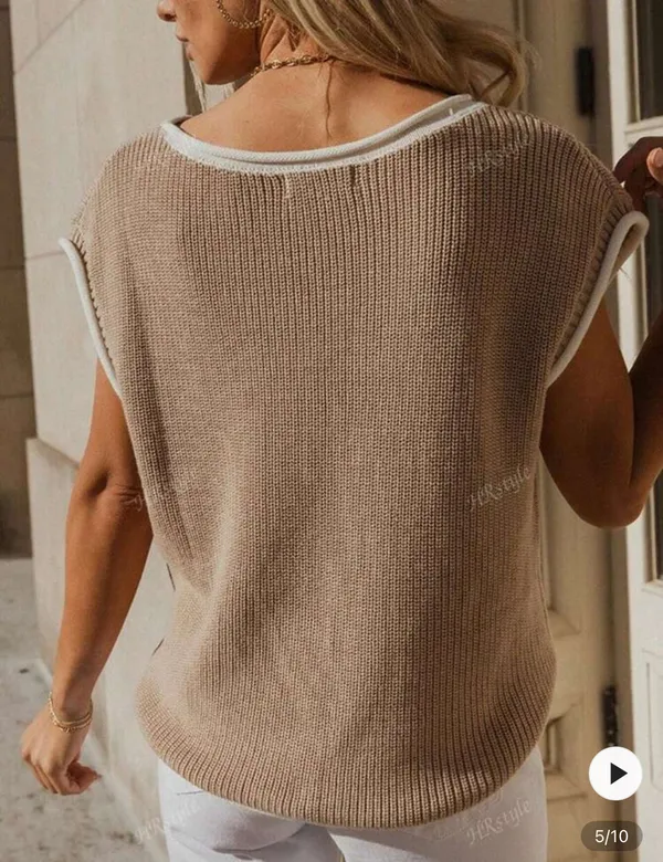 Beige Sweater Vest Shein - Image 2