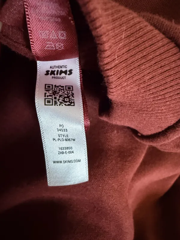 Skims Cotton Fleece classic Crewneck size large Merlot NWT - Image 14