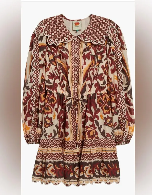 Farm Rio Long Sleeve Button Front Minidress, Small, $260 - Image 5