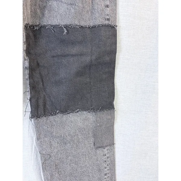Garage Denim Gray‎ Patchwork Wide Leg Jeans Urban Street Utility Size 9 - Image 4