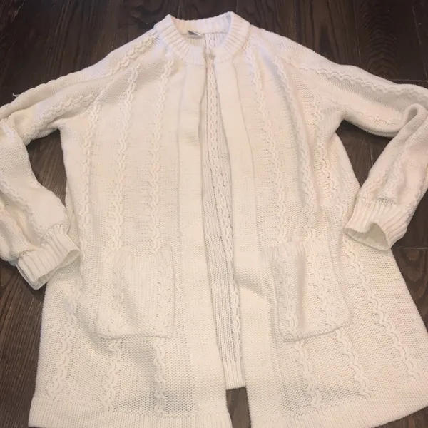 Vintage thick knit cozy sweater size 44/large with pockets - Image 2