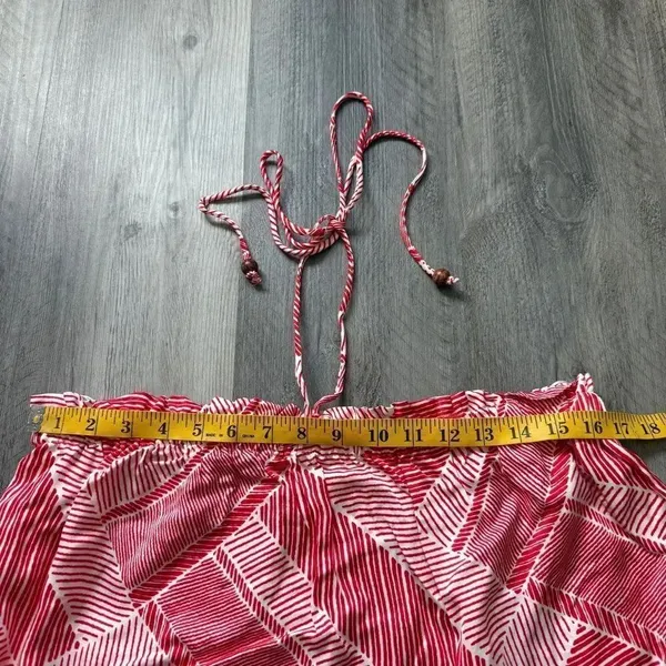 Anthropologie Maeve Halter Ruffle Top Red White Large Boho Vacation - Image 6