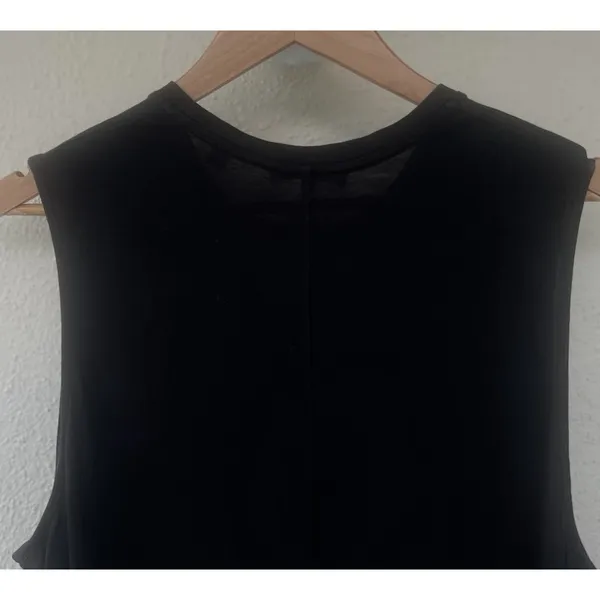 Vince Black Sleeveless Pima Cotton Maxi Waist Tie Dress L Minimal Capsule Luxury - Image 7
