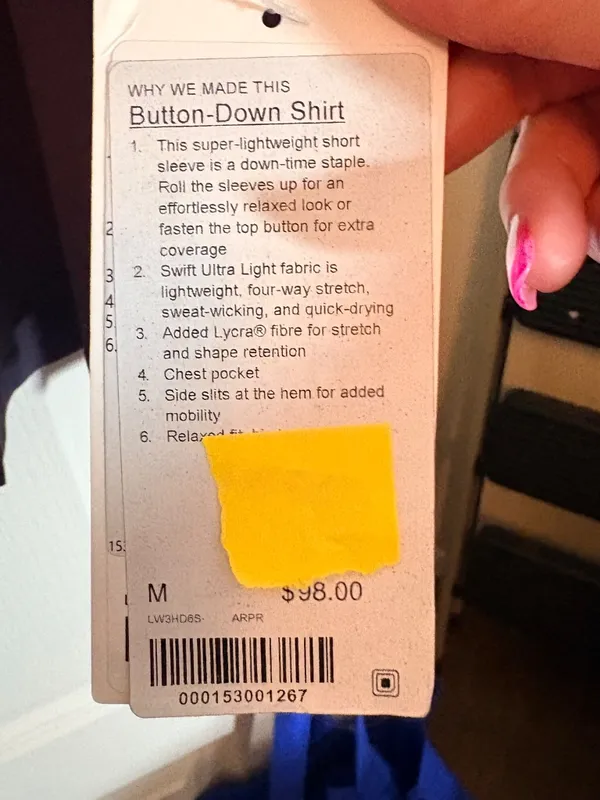 Lululemon Button-Down Shirt. NWT SZ Medium Atmospheric Purple - Image 4