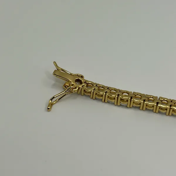 Kay Jewelers Moissanite Tennis Bracelet 4mm Round Cut VVS Gold 8 Inch New No Pass - Image 7