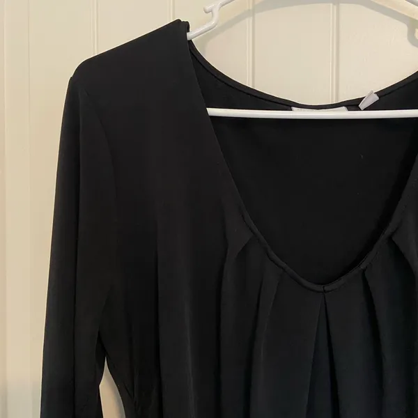NWOT |‎ New York & Company women’s black stretch cinched long sleeve blouse XL - Image 2