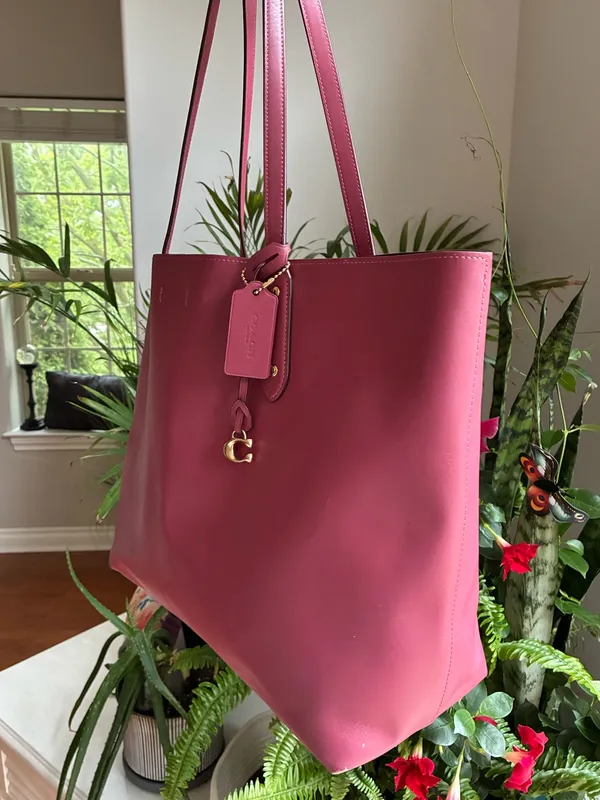 Coach Central Leather Tote 39, Peony Pink / Gold - Image 3
