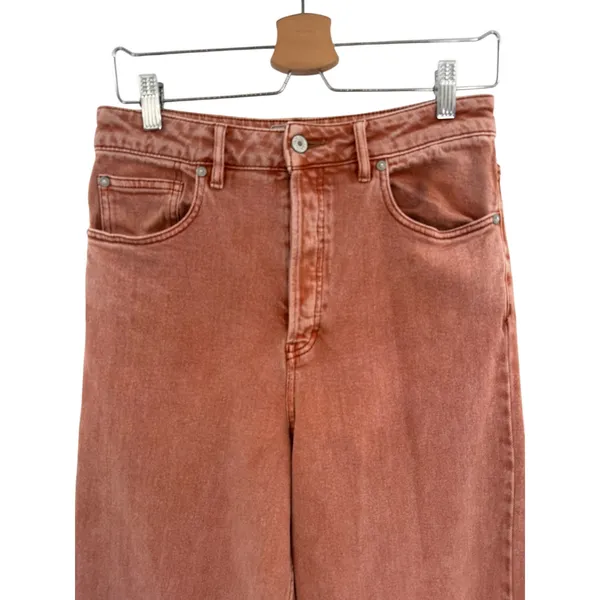 Free‎ People Wales Wide Leg Jeans Terracotta High Rise Brick Red Size 29 - Image 4