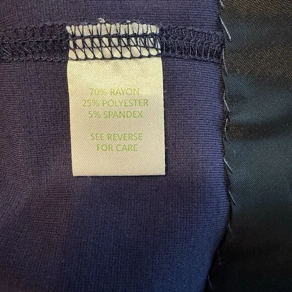 Lilly‎ Pulitzer Dress Sz XL Navy Blue Pink Buttons Shift Coastal Career *hemmed* - Image 7