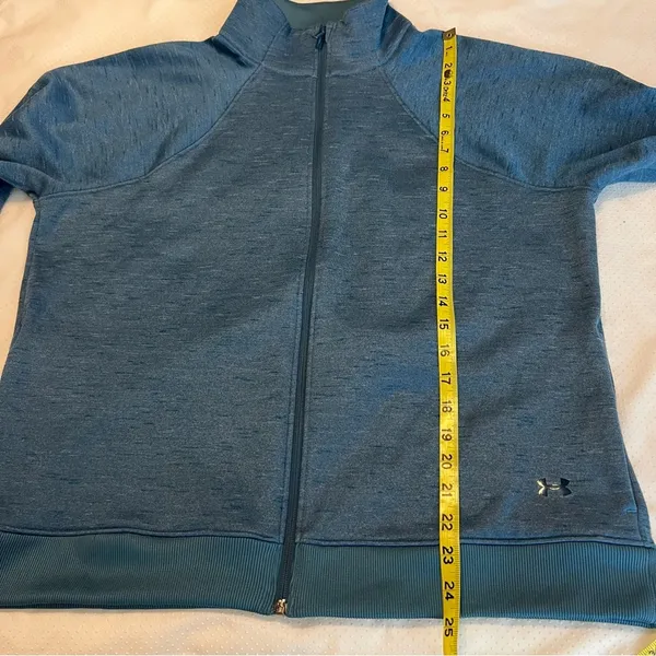 Under Armour Zip Up Sweatshirt Jacket ColdGear Women’s Size XL Loose Blue - Image 12