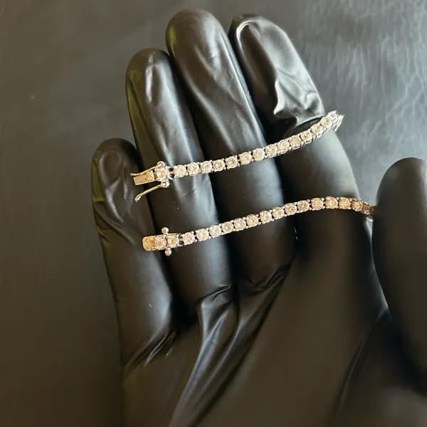 Moissanite Tennis Bracelet VVS1 925 Silver 3mm 7 Inch Brand New - Image 2