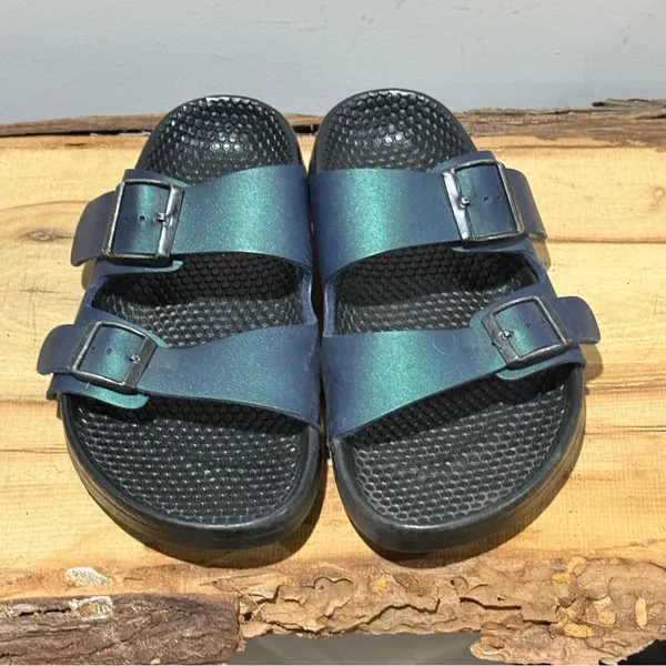 Birkenstock‎ Metallic Green Size 7 A48 - Image 3