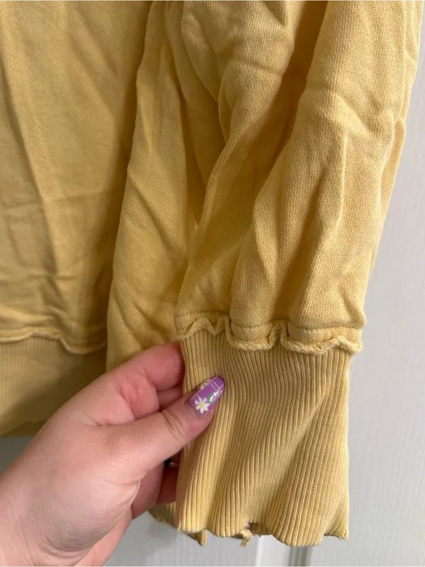 Aerie Butter Yellow Smiley® Total Optimist Down-To-Earth Crew Sweatshirt - M - Image 6